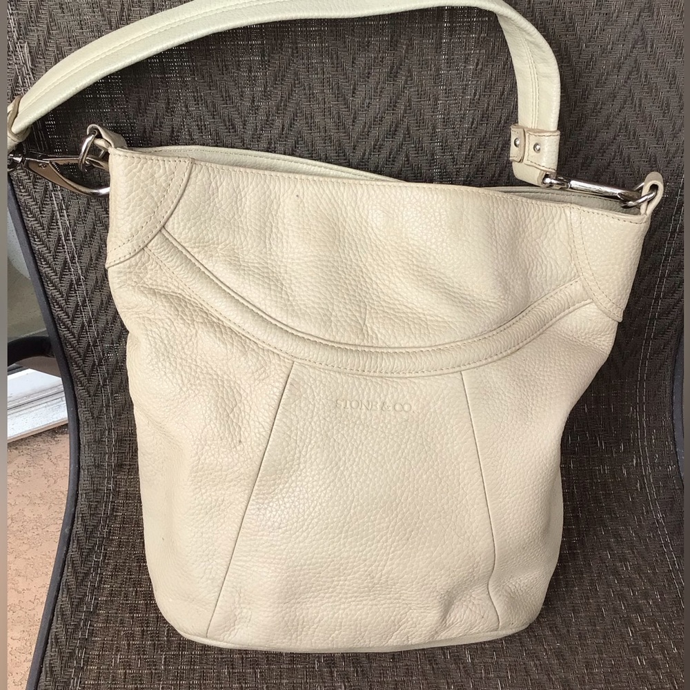 Stone & Co. Beige Leather Shoulder Bag